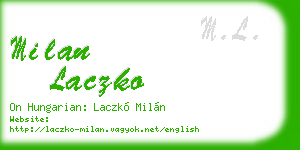 milan laczko business card